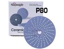 Шлифовальный круг SunMight CERAMIC L712T P80 225мм на липучке, 24 отв. арт. 78006