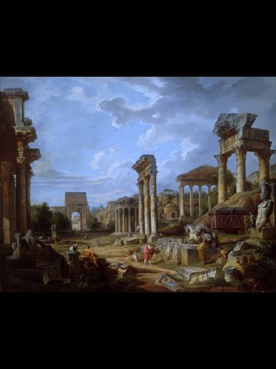 Картина обогреватель, репродукция Джованние Панини Каприччо с римским форумом