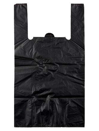 Пакет-Майка Черная (30+16)*60 см, 15 мкм, 100 штук в упаковке