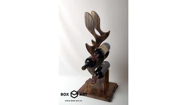 8091 Стойка винная, держатель для бутылок.
Массив дуба, обжиг, лакировка.