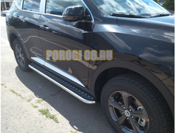 Пороги с накладным листом d53 для Haval F7 2022-2024