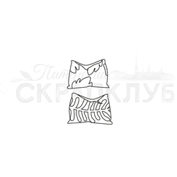 Штамп  подушки для дивана с рисунком листьев