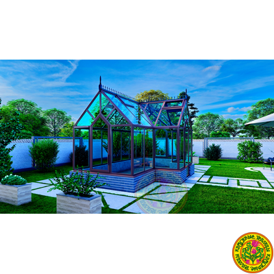 Базовая комплектация теплицы в английском стиле с холлом из стекала и алюминия ГОТИКА АРТ 6000 х 2500 мм