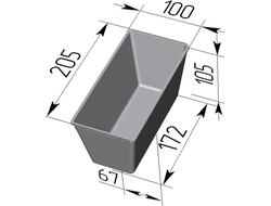 Хлебная форма Л10-3 (205 х 100 х 105 мм)