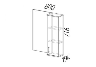 Зеркало с шкафчиком модульной прихожей НИКА ПЗ-800