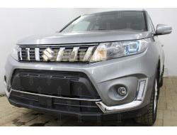 Защита радиатора Suzuki Vitara 2018- (2 части) black низ PREMIUM