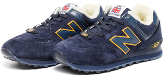 New Balance 574 Blue Yellow с мехом
