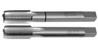 Метчик ВИЗ машинно-ручной для трубной резьбы комплектный из 2-х штук, сталь Р6М5 , ГОСТ 3266-81