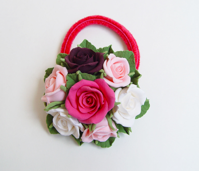 Резинка для волос "Разноцветные розы".