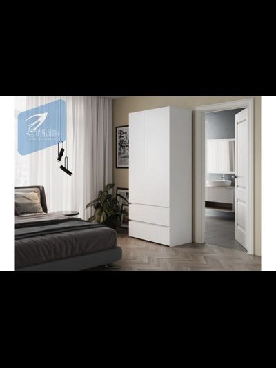 Милано 4 шкаф 2 ств Белый гладкий