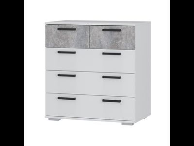 Комод Стандарт-5 NEW Белый/цемент светлый, Ш800хГ460хВ829