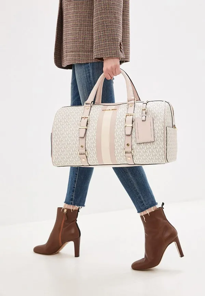 Дорожная сумка Michael Kors с логотипом цвет бежевый