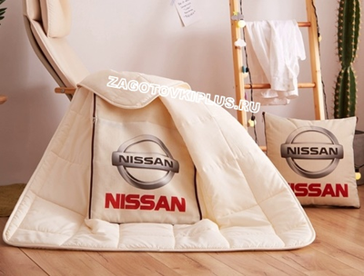 Подушка - одеяло с логотипом NISSAN