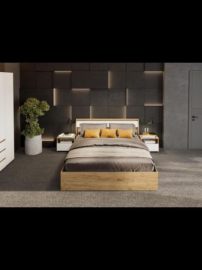 Некст набор мебели для спальни Дуб Золотой / Белая шагрень