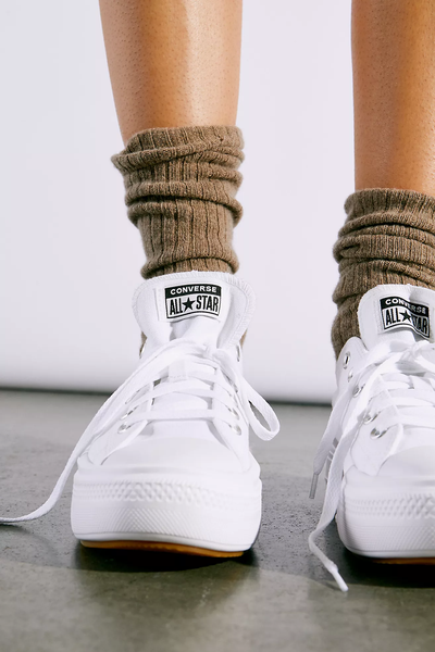 Фото с носками кеды на платформе Converse Chuck Taylor Move White 570257C