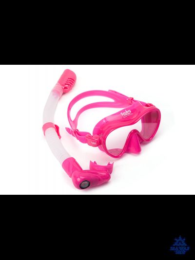 Маска для дайвинга с трубкой Scuba Brothers Flipper Pink, комплект