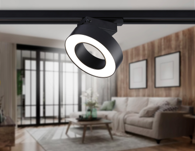 Трековый однофазный светодиодный светильник GL 6868 BK черный LED 15W 4200K D115*80