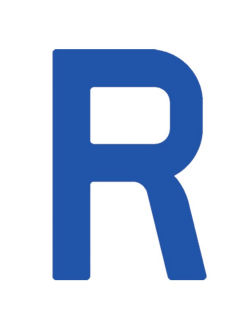 Регистрационная буква "R" из самоклеящейся ткани Bainbridge SL300BUR 300 мм синяя, 2 штуки