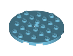 Plate, Round 6 x 6 with Hole, Medium Azure (11213 / 6029690)
