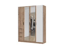 Спальня ОРЕГОН - ШК 04 Шкаф 4х-створчатый Дуб Крафт Табачный/Белый супермат