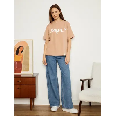 ЖЕНСКАЯ ФУТБОЛКА БЕЖЕВАЯ "ДАРИ"