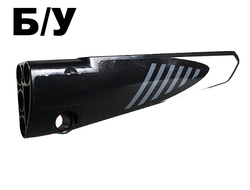 ! Б/У - Technic, Panel Fairing # 6 Long Smooth, Side B with Gray Stripes and White Pattern Sticker - Set 42096, Black (64393pb043) - Б/У