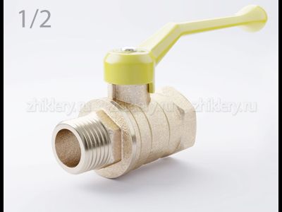 Кран шаровой газовый 1/2" (Г/Ш) "Цветлит" (ручка)