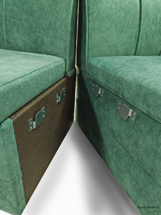 Кухонный Угловой диван "Форум-8" Зеленый правый