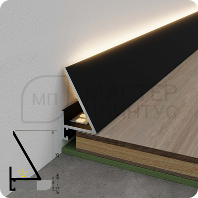 Микроплинтус Русский профиль 16х25мм. 2,4м. анод Черный матовый