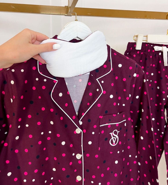 Пижама Виктория Сикрет хлопок 3в1 рисунок круги