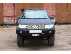 Передний силовой бампер без дуг серии Трофи на Mitsubishi Pajero Sport II 2008-2013 (02.121.03)