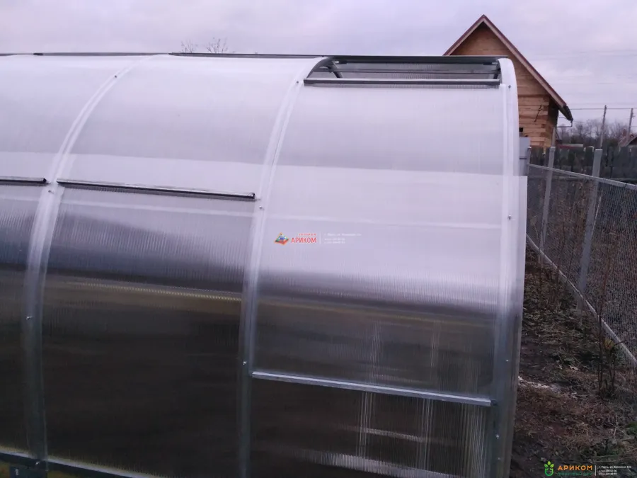 Теплица из сотового поликарбоната с раздвижной крышей от Ариком в Перми и Кунгуре