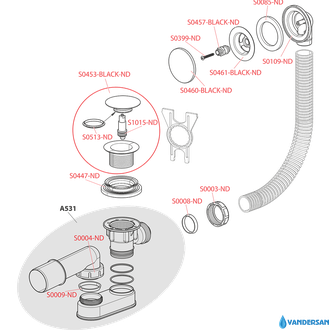 Слив-перелив для ванны Alcaplast CLICK/CLACK A507BLACK, 57см черный
