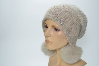 Vizio итальянская шапка ушанка с помпонами купить vizionshop