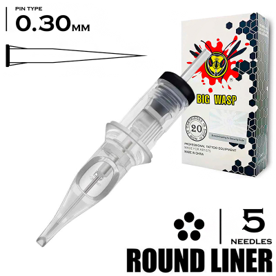 5RL/0,30 mm - Round Liner "BIG-WASP" (Matte Transparent)