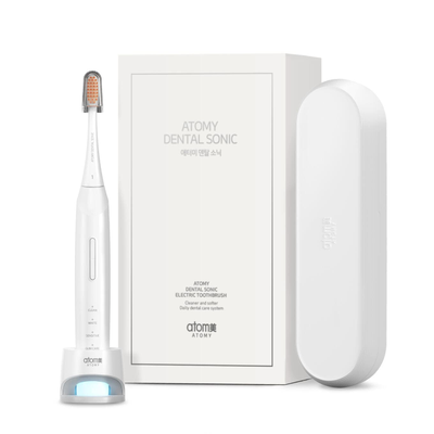 Фирменная коробка комплекта Atomy Dental Sonic с насадками