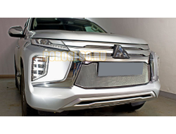 Защита радиатора Mitsubishi Pajero Sport 2021- chrome верх PREMIUM (4 части)