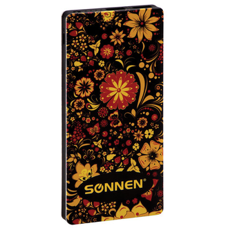 Аккумулятор внешний SONNEN POWERBANK V3802SR, 8000 mAh, 2 USB, литий-полимерный, 262915