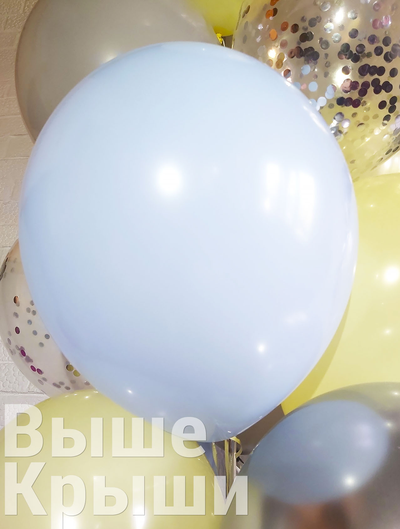 Воздушный шар макарунс нежно-голубой надутый гелием