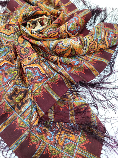 Павловопосадский платок Шафран 1155-7