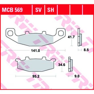 Тормозные колодки TRW MCB569 для Suzuki // Kawasaki (Organic Allround)