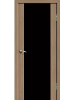 Дверь межкомнатная Экошпон Сибирь профиль Модель 301 триплекс чёрный Тиковое дерево