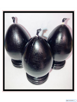 Свеча черная "Яйцо куриное" (4 часа горения).