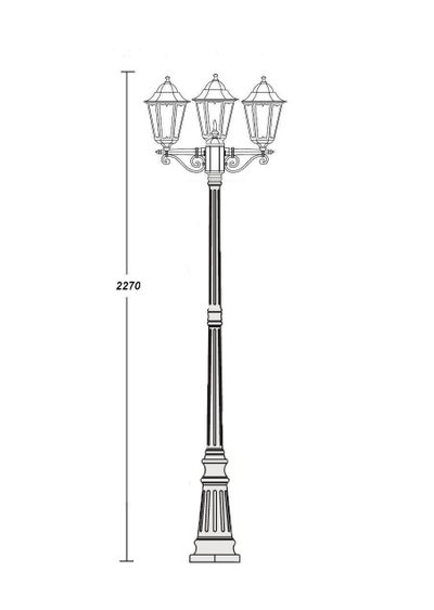 Садово-парковый светильник серии  Petersburg 3 (227см)