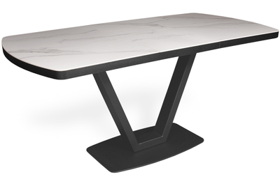 Ancel черный/керамика белый мрамор 120(+40)х80