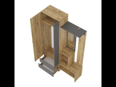 Прихожая Твист ПР-04 крафт-графит (Мебелони)