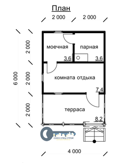 Б-05 ГАБАРИТНЫЕ РАЗМЕРЫ: (6Х4М) 1 ЭТАЖ, ОБЩАЯ ПЛОЩАДЬ: 24М²