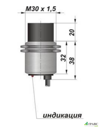 Индуктивный датчик цилиндрический с резьбой И31-NC-NPN (М30х1,5)
