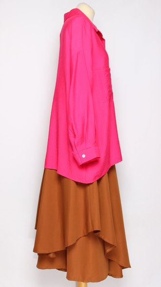 РУБАШКА ВИСКОЗА "ОДИН КАРМАН" фуксия р.56,60