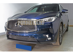 Защита радиатора Infiniti QX50 2021- black верх